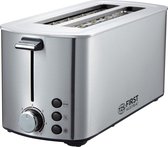 Bol.com TZS First Austria Broodrooster - Toaster - 7 Warmteniveaus - 4 Brede Sleuven - 1400W - RVS - Zilver aanbieding