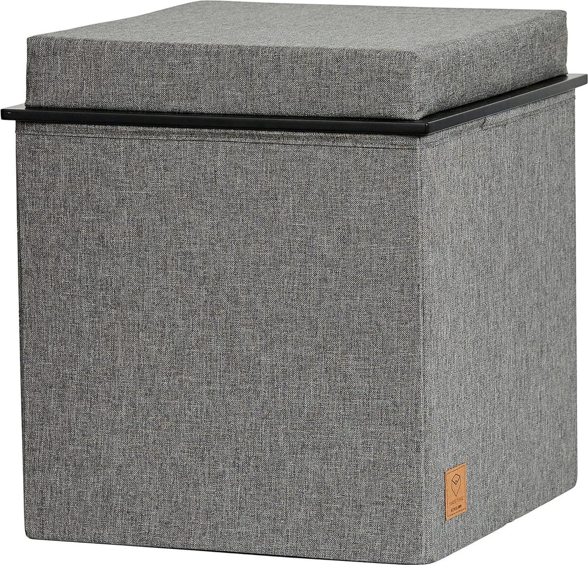 Premium 3-in-1 kruk met opbergruimte - grijs - comfortabel en stabiel - 37 x 37 x 40 cm