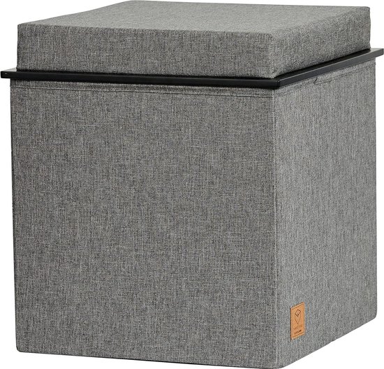 LOVE !T STORE !T Premium Kruk Met Opbergruimte, Gevoerde Zitkubus Met Opbergruimte Opbergbox Kruk 38 X 38 X 38 Cm Extra Stabiel Versterkt Met Mdf