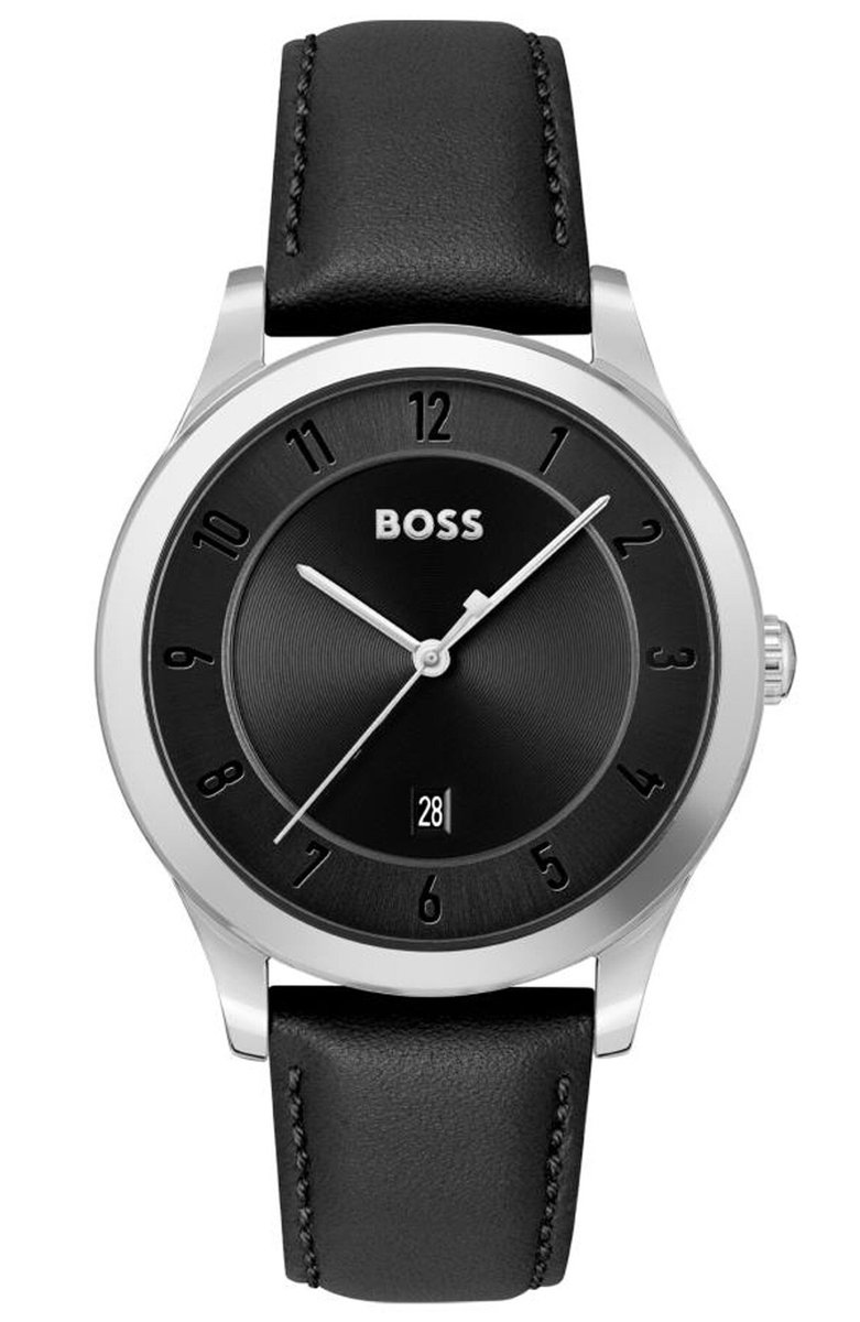 Boss Purity 1513984 Horloge - Leer - Zwart - Ø 40 mm