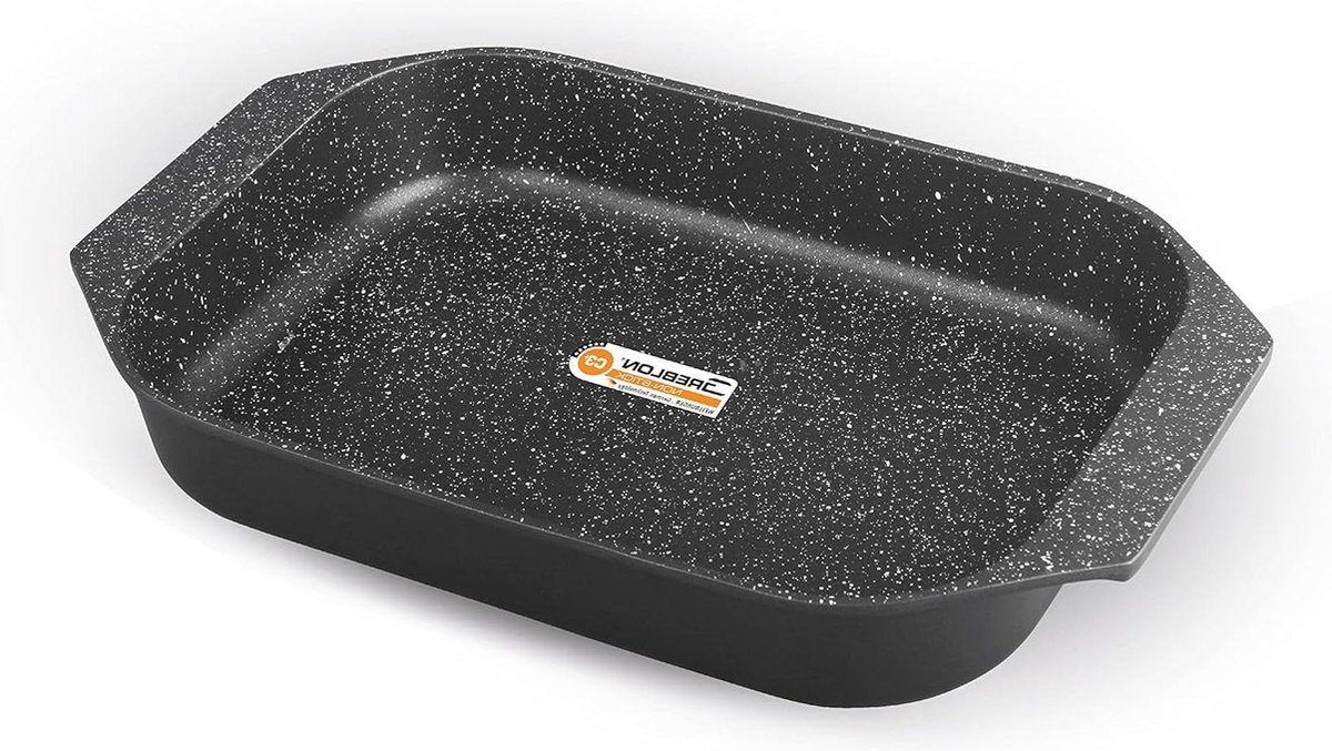 Bakplaat van gegoten aluminium rechthoek - zwart - 44 liter - 35 cm