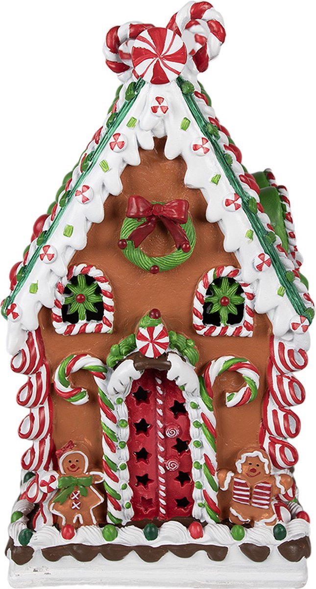 Gingerbread house 20x20x37 cm Bruin Polyresin