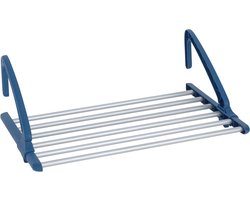 Telescopische wasdroger voor balkon - stevige wasdroger voor binnen en buiten - uitschuifbaar tussen 57-106 cm - roestvrij aluminium - mat zilver