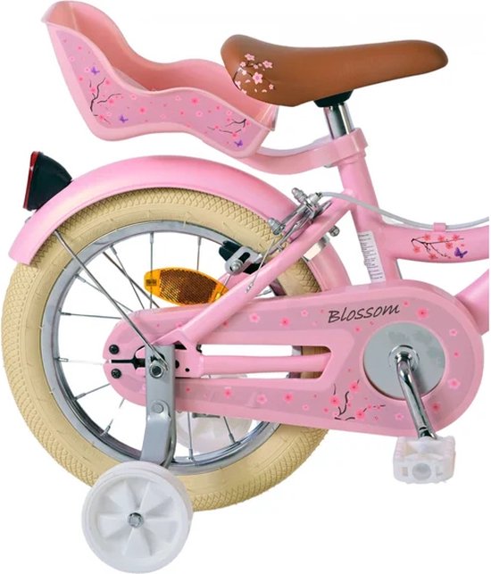 Volare Blossom Kinderfiets - Meisjes - 14 inch - Roze - Twee Handremmen van Volare — afbeelding 5