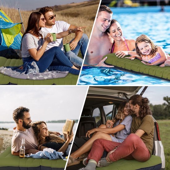 Slaapmat - extra dikte 10 cm - opblaasbare slaapmat - lichtgewicht - waterdicht - ingebouwde pomp - luchtmatras - camping backpacken wandelen tent reizen van The Friendly Swede — afbeelding 4
