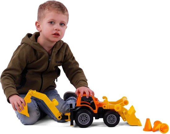 Cavallino Toys Cavallino Grip Graafmachine Tractor met Rubberbanden, 38,5cm van Cavallino Toys — afbeelding 4