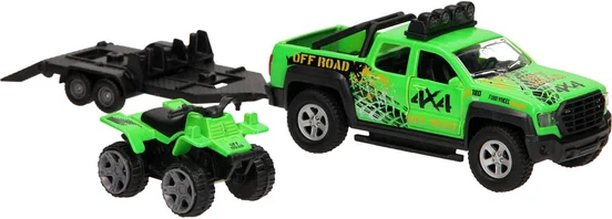 Kids Globe Terreinwagen met Trailer en Quad Licht en Geluid — afbeelding 4
