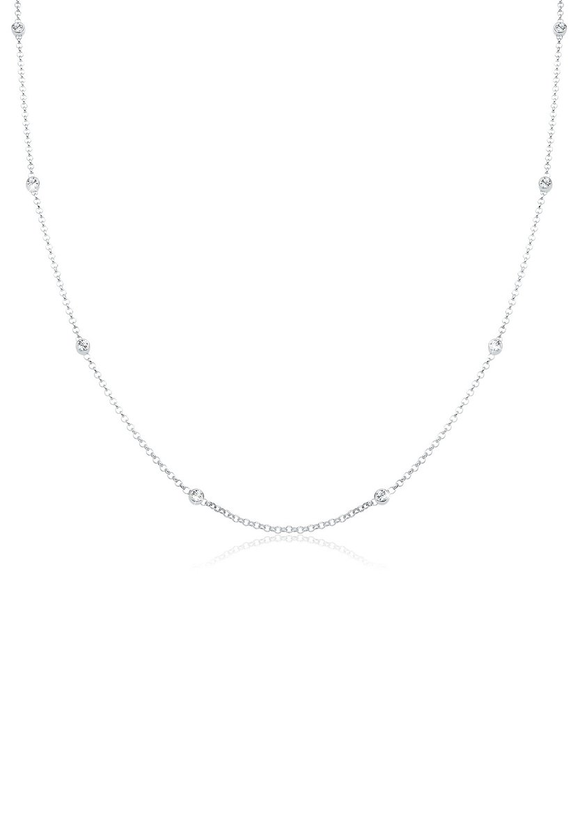 Elli - Halsketting - Dames Eenzaam met Kristallen in 925 Sterling Zilver - Dames