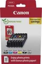 Bol.com Canon PGI-530/CLI-531 PVP inktcartridge 6 stuk(s) Origineel Zwart Cyaan Grijs Magenta Foto zwart Geel aanbieding