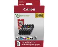 Canon PGI-530/CLI-531 PVP inktcartridge 6 stuk(s) Origineel Zwart, Cyaan, Grijs, Magenta, Foto zwart, Geel
