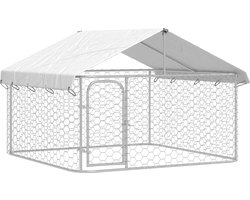 vidaXL - Hondenkennel - voor - buiten - met - dak - 200x200x150 - cm