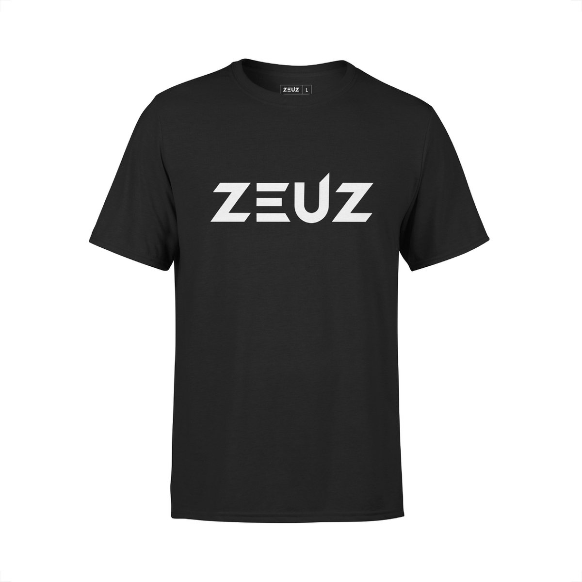 ZEUZ Sport T-Shirt Unisex - Sportkleding Man & Vrouw - Fitnesskleding Heren & Dames - Jongens & Dames Kleding voor Fitness, CrossFit & Gym - Maat XL - Zwart