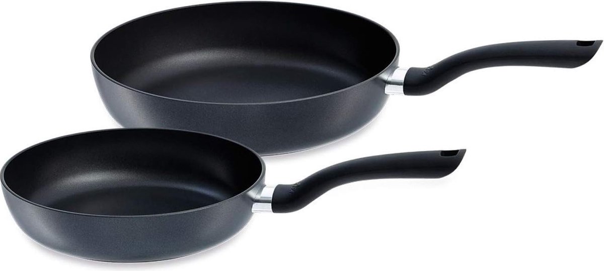 pannenset 2-delig (Ø 24 cm, Ø 28 cm) gecoate aluminium pannen, antiaanbakpan
