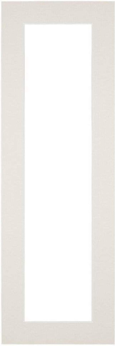 Passe-Partout Fotomaat 10x30 cm - Lijstmaat 20x60 cm - Lichtgrijs - Museumkarton - Fotolijst niet inbegrepen
