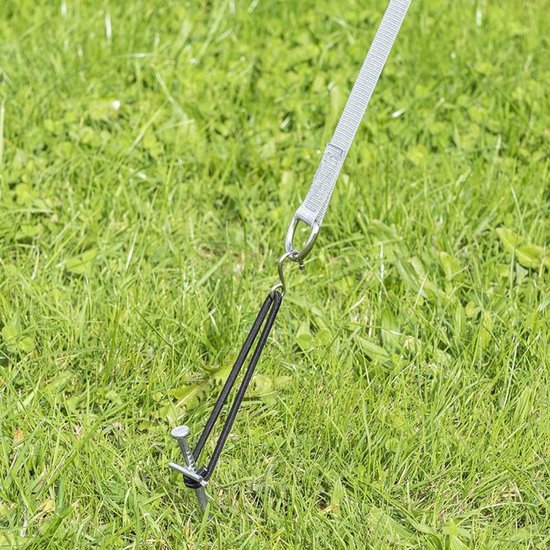 ProPlus Stormbandset - 2 x 2.90 m - Spanelastiek - Universeel - Stormlijnset - Extra Stevigheid - Stormkit - Inclusief Tentharingen, Spanbanden en Koorden - Geschikt voor Caravan- en Camperluifels - Grijs van ProPlus — afbeelding 4