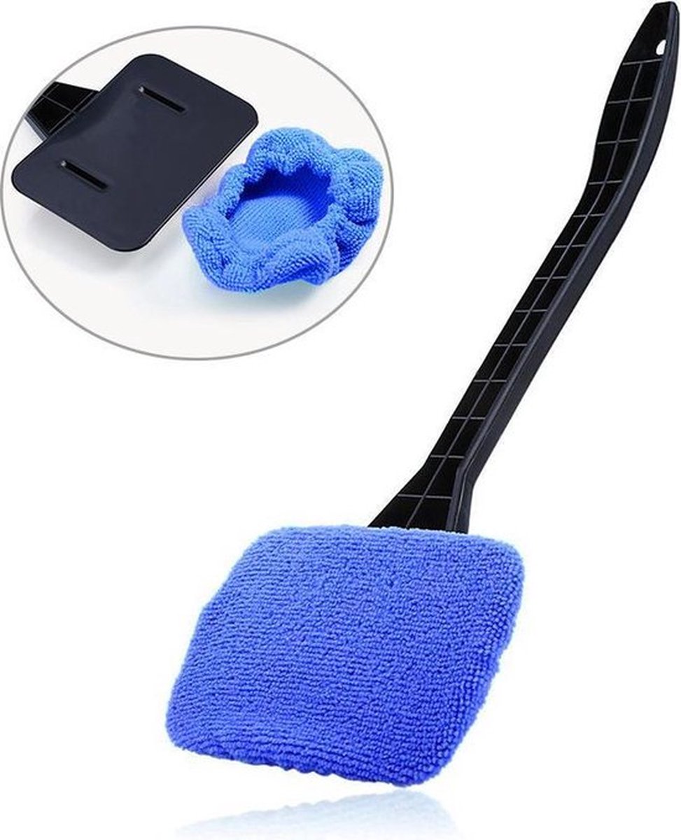 Goedkoopste AnyPrice® Auto Raamwisser met Microfiber – Voorruit Cleaner – Ruitenreiniger Binnenkant Auto – Interieur Ramen Schoonmaken – Auto Accessoire – Blauw