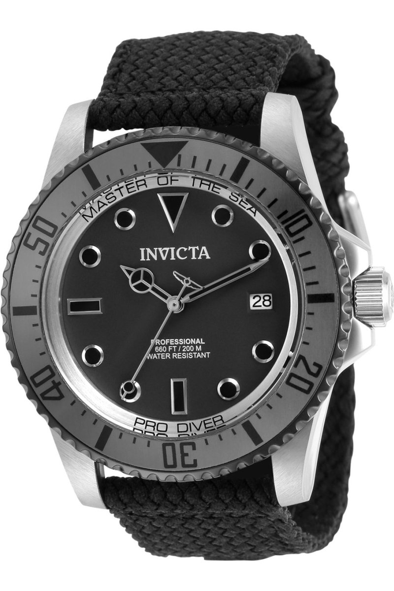 Invicta Pro Diver 31485 Heren Horloge - Waterdicht - Analoog - Automatisch Uurwerk - Roestvrij Staal met grijze Wijzerplaat - 44mm