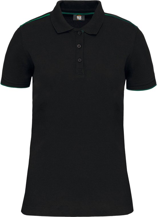 WK. Designed To Work Contrasterende damespolo Day To Day korte mouwen WK271 Black bol