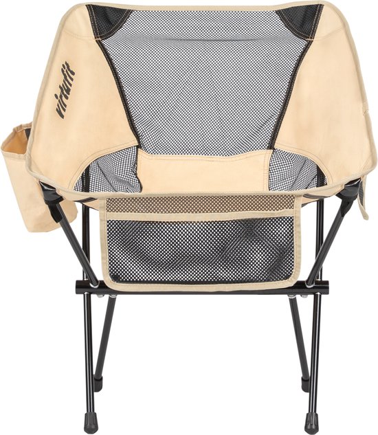 VirtuFit Camping Stoel Compact - Strandstoel - Inclusief Draagtas - Geschikt voor Festivals, Campings & Stranden - Inclusief armsteunen - Eenvoudig Meenemen en Opzetten - Beige van Virtufit — afbeelding 4