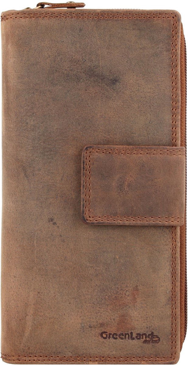 Greenland Nature Montenegro Portemonnee RFID Leer 9,5 cm - Dames - Staand formaat - braun