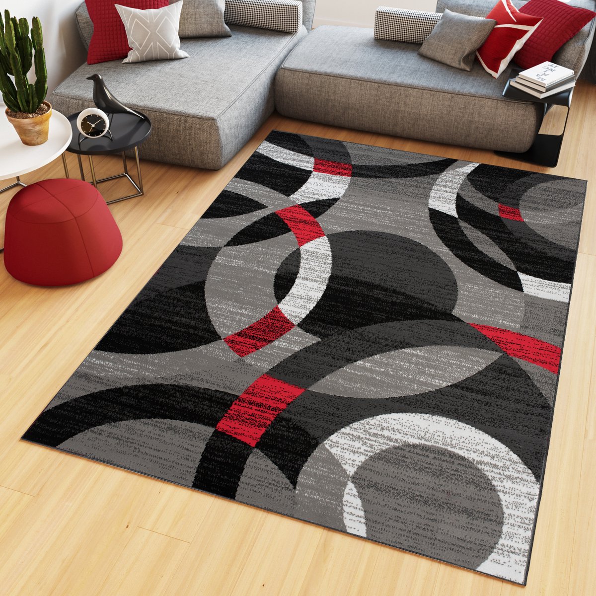 Tapiso Maya Vloerkleed Grijs Modern Slaapkamer Tapijt Maat- 120x170