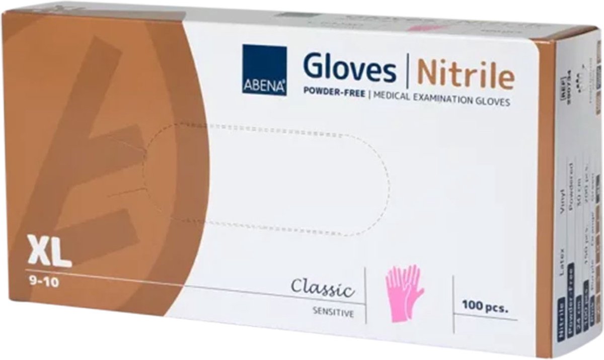 Goedkoopste Abena Nitril Handschoen Classic Roze Maat XL Abena