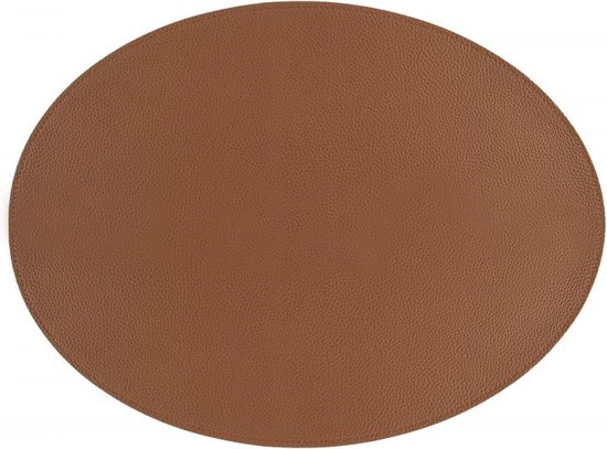 ZICZAC - Set de table TRUDO - SET/6 - cuir vegan - 33x45 cm - Ovale, caramel