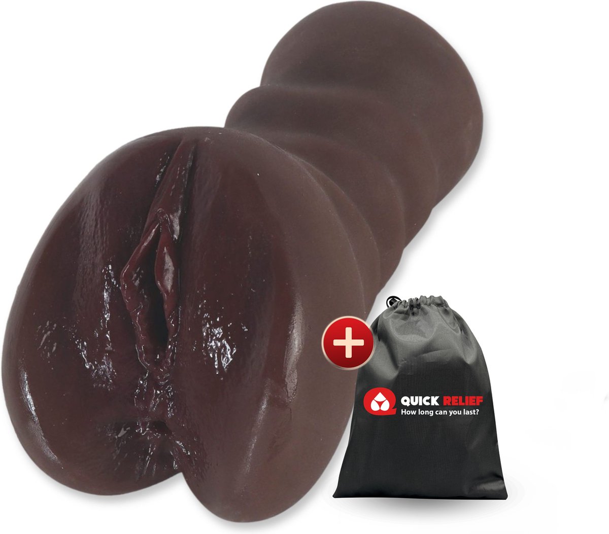 Quick Relief Kira™ - Masturbator - Pocket Pussy - 2 in 1 Vagina en Anus - Sex Toys voor Mannen - Realistisch - Zwart