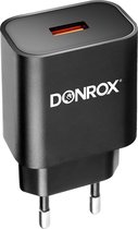 Donrox Charge A201 – USB Adapter Universeel– Slimme Universele Oplader USB – Quick Charge 3.0 Technologie – 18 Watt – Zwart