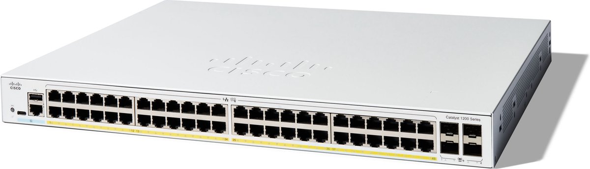 Cisco C1200-48P-4X - Netwerkswitch - Managed - Power over Ethernet (PoE) - Wit