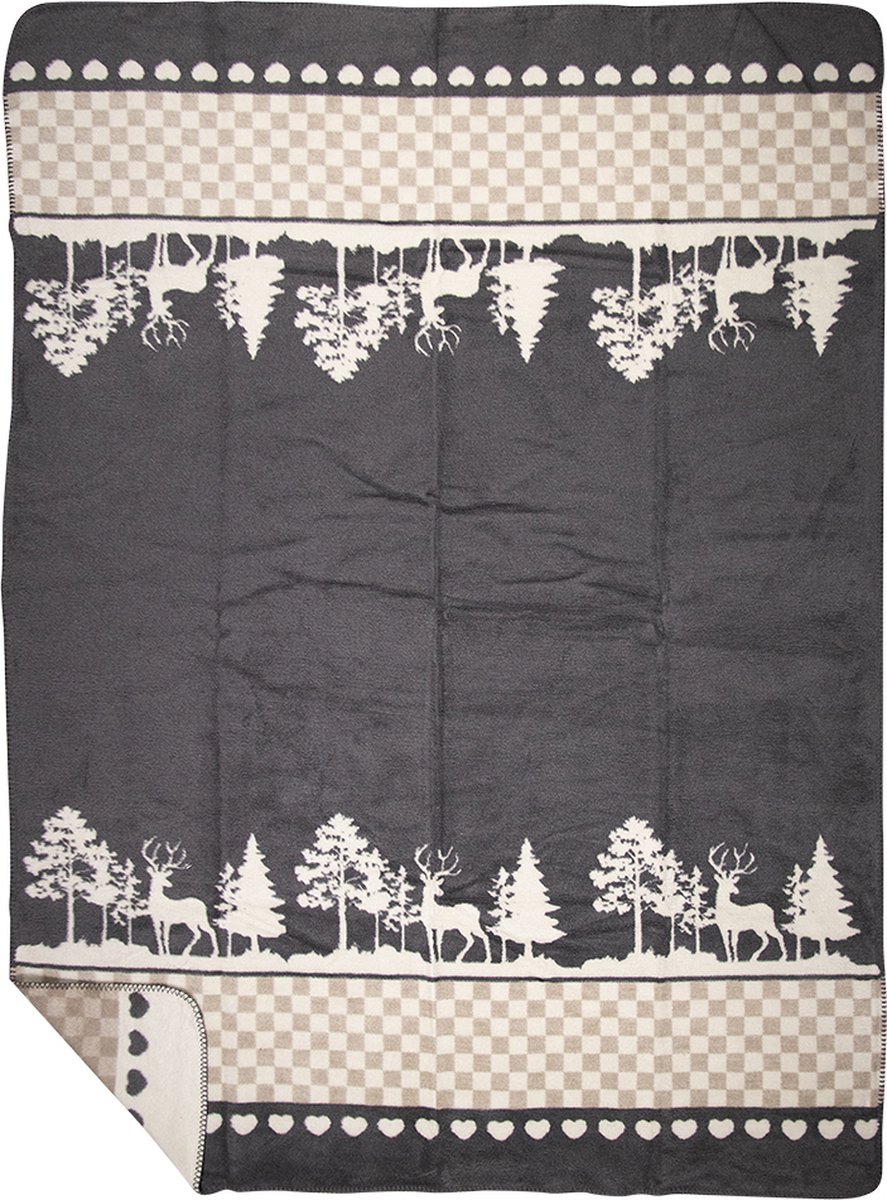 plaid bos grijs xl 150x200cm