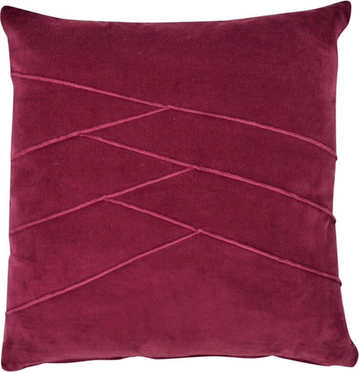 Linen & More Uneven Pintuck Boysenberry Kussen -45 X 45 Rood