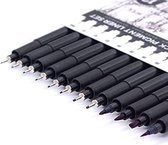 12 Micro-pennen, Fineliner Inktpennen, Zwarte Tekenpen, Pigmentpen, Waterdicht, Geweldig Voor Kunstenaarsillustratie, Schetsen, Technische Tekening