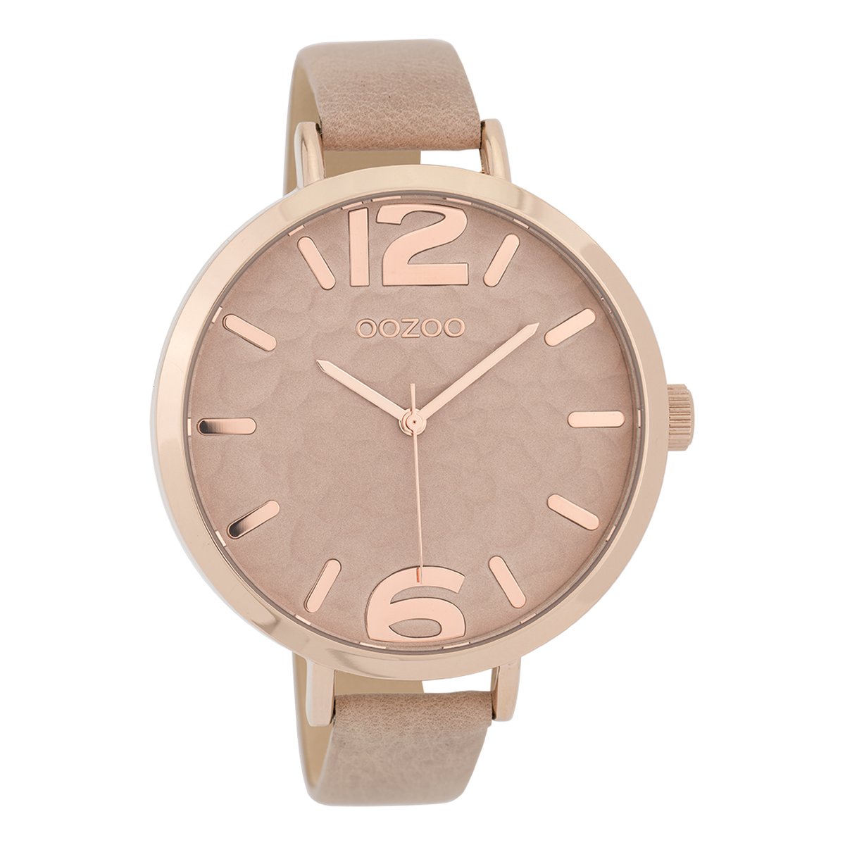 OOZOO Timepieces - Rosé goudkleurige horloge met oud roze leren band - C9711