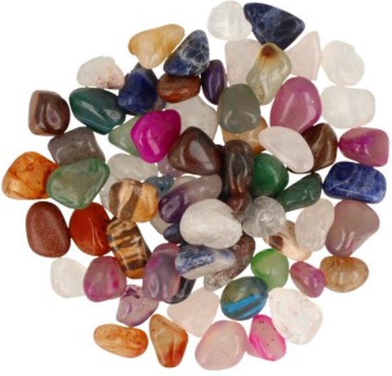 Trommelstenen Agaat Mix Gekleurd (±15-25 mm) - 100 gram