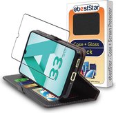 ebestStar - Hoes voor Samsung Galaxy A33 5G SM-A336, Wallet Etui, Book case hoesje, Zwart + Gehard Glas