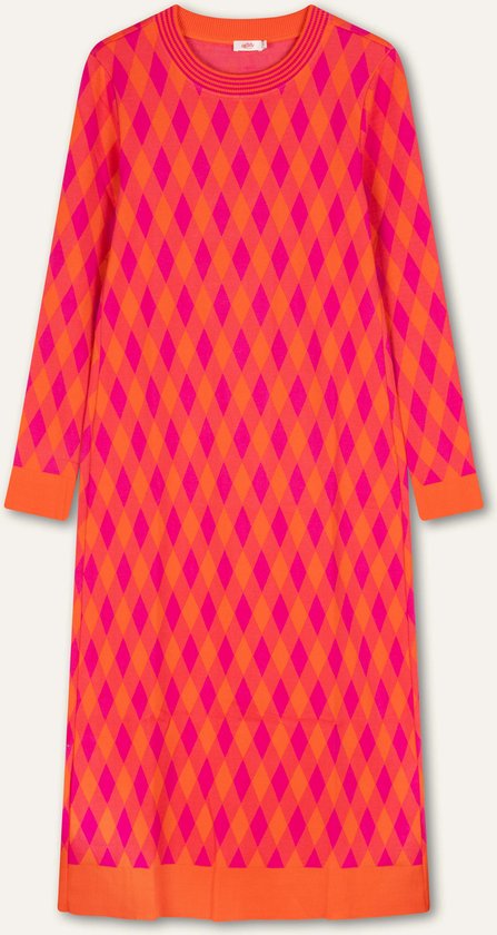 Dazzling jersey dress long sleeves 30 Edison block Very Berry Pink: