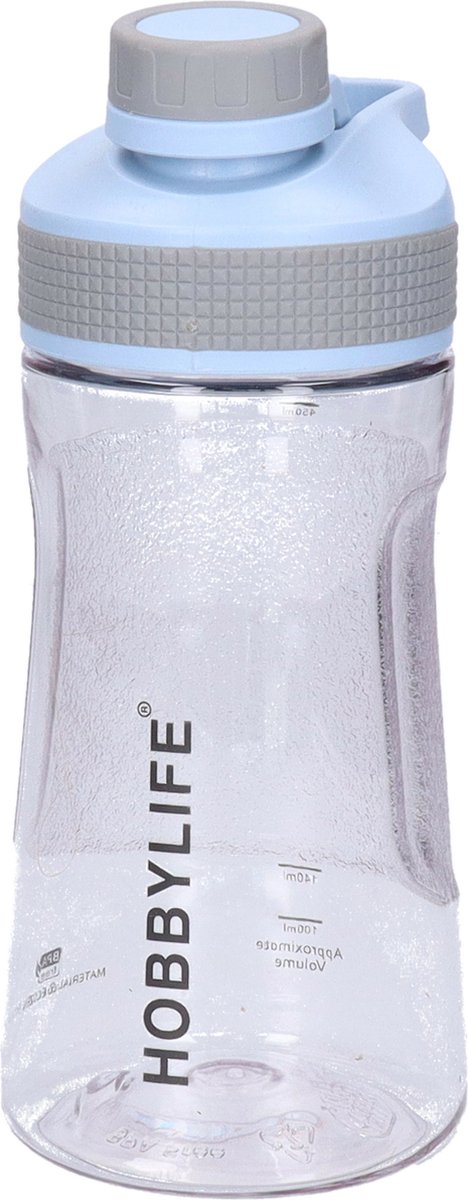 B-Home Waterfles / drinkfles / sportfles Aquamania - lichtblauw - 530 ml - kunststof - bpa vrij - lekvrij - Stijlvolle fles