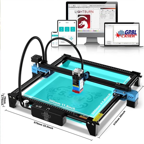 Foto: Twotrees laser graveermachine tts 55 pro laser graveur met wifi offline controle 40w lasergravure snijmachine 445 5nm blauw licht cnc machine