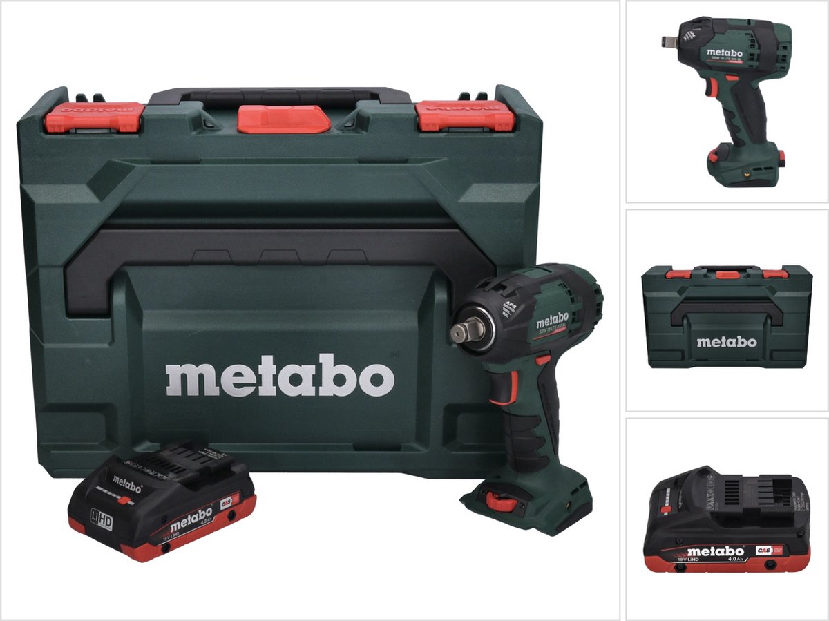 Metabo SSW 18 LTX 300 BL accu-slagmoersleutel 18 V 300 Nm 1/2" borstelloos + 1x accu 4,0 Ah + metaBOX - zonder oplader