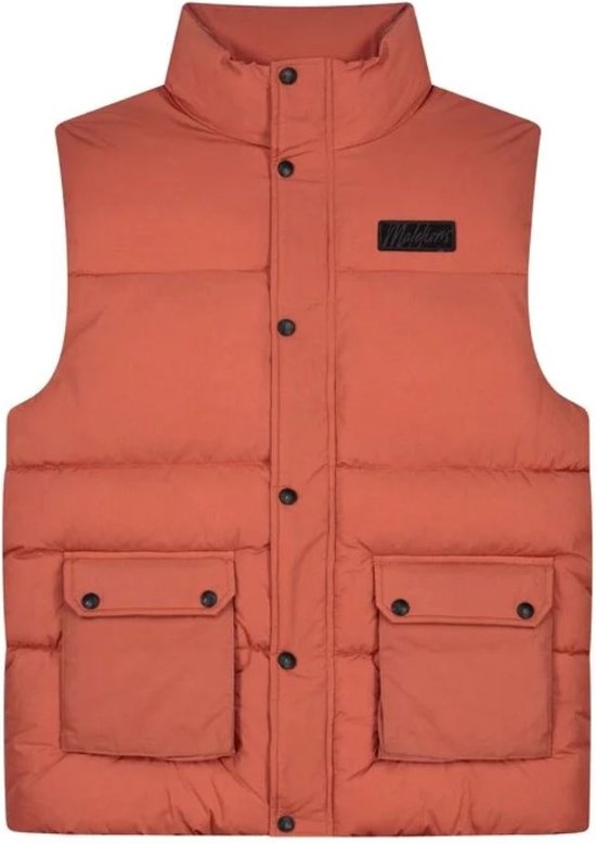 Malelions Crinkle Padded Vest Coral