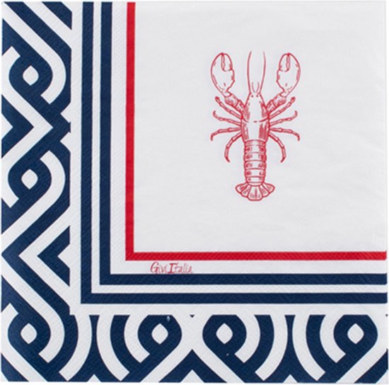 Serviettes de plage Givi Italia - 16x - nautique/maritime - 3 plis - 33 x 33 cm - serviettes de fête/anniversaire - été