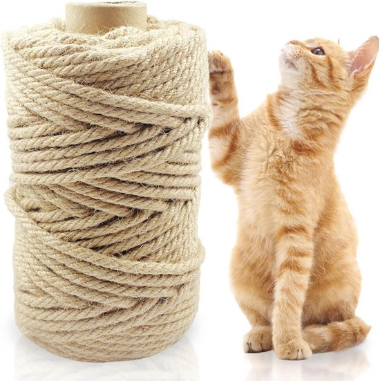 Natuurlijk Sisal Touw Voor Krabpalen En Doe-het-Zelf Projecten - 6 Mm X 20 M