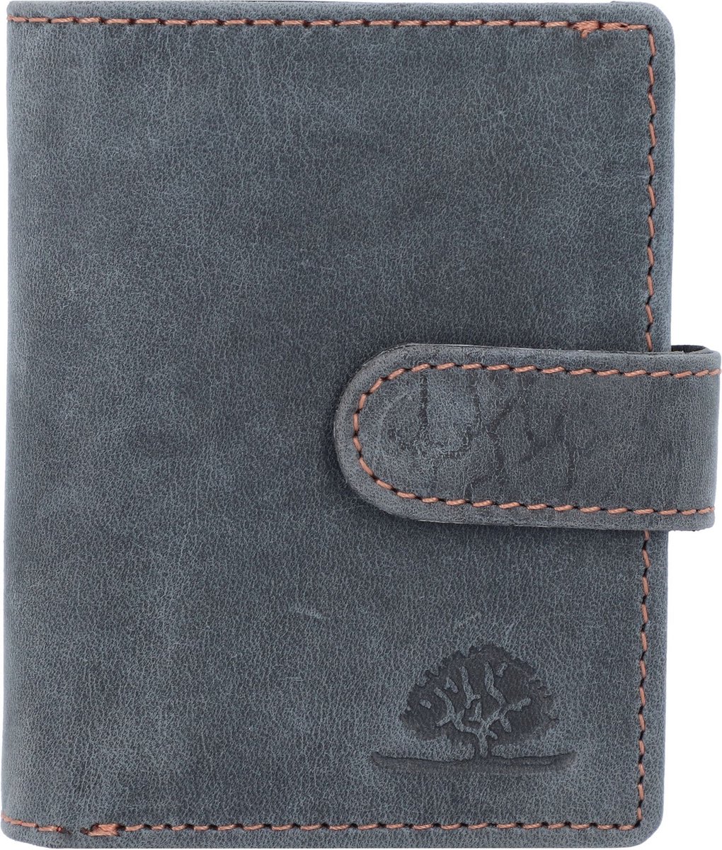 GREENBURRY kaarthoes Vintag Original RFID Card Slider Coin Steelblue donkerbruin