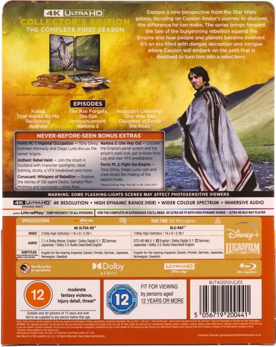 Andor Seizoen 1 - 4K UHD + blu-ray - Steelbook - Import, Faye Marsay ...