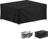Beschermhoes voor tuinmeubelen, 240 x 240 x 90 cm (l x b x h), afdekking voor tuinmeubelen, zwart, winddicht, uv-bestendig, 420D Oxford-weefsel, beschermhoes voor tuintafels en meubelsets