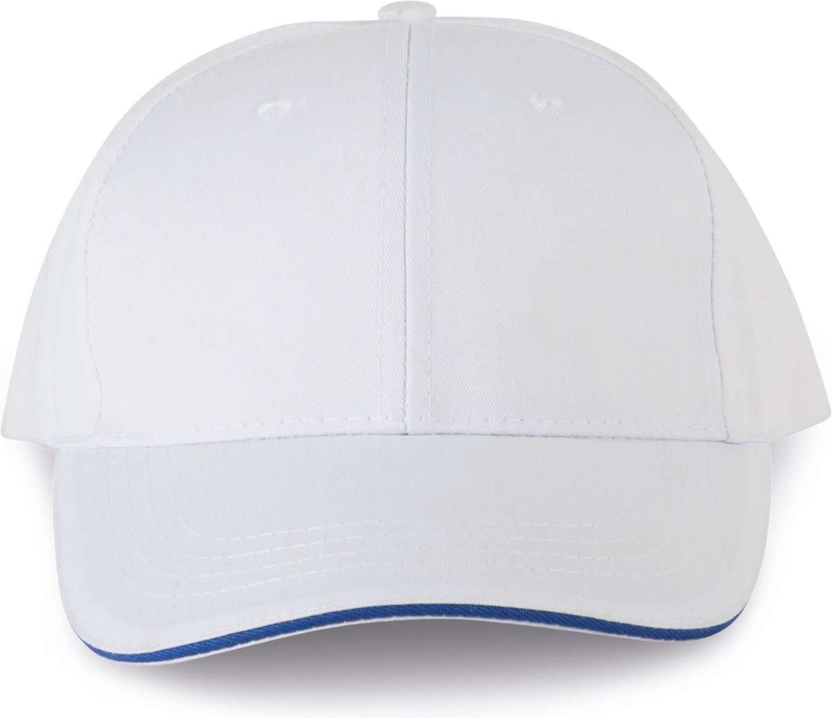 WK. Designed To Work Contrasterende sandwichpet 6 panelen Oeko-Tex WKP145 - White / Royal Blue - One size