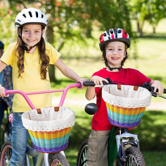 Fietsmand voor kinderfiets - regenboog fiets mand doe-het-zelf decoratie - driewieler