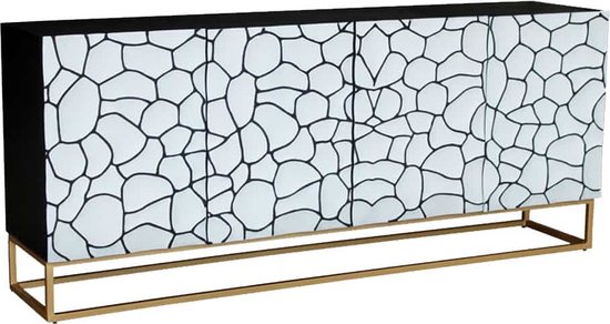 Highboard MARRAKECH 140cm wit mango hout - 43866