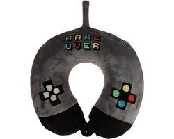 foto van Reiskussen Relaxeazzz Game Over Pluche Memory Foam - 29x33x8cm - Nekkussen - vliegtuig
